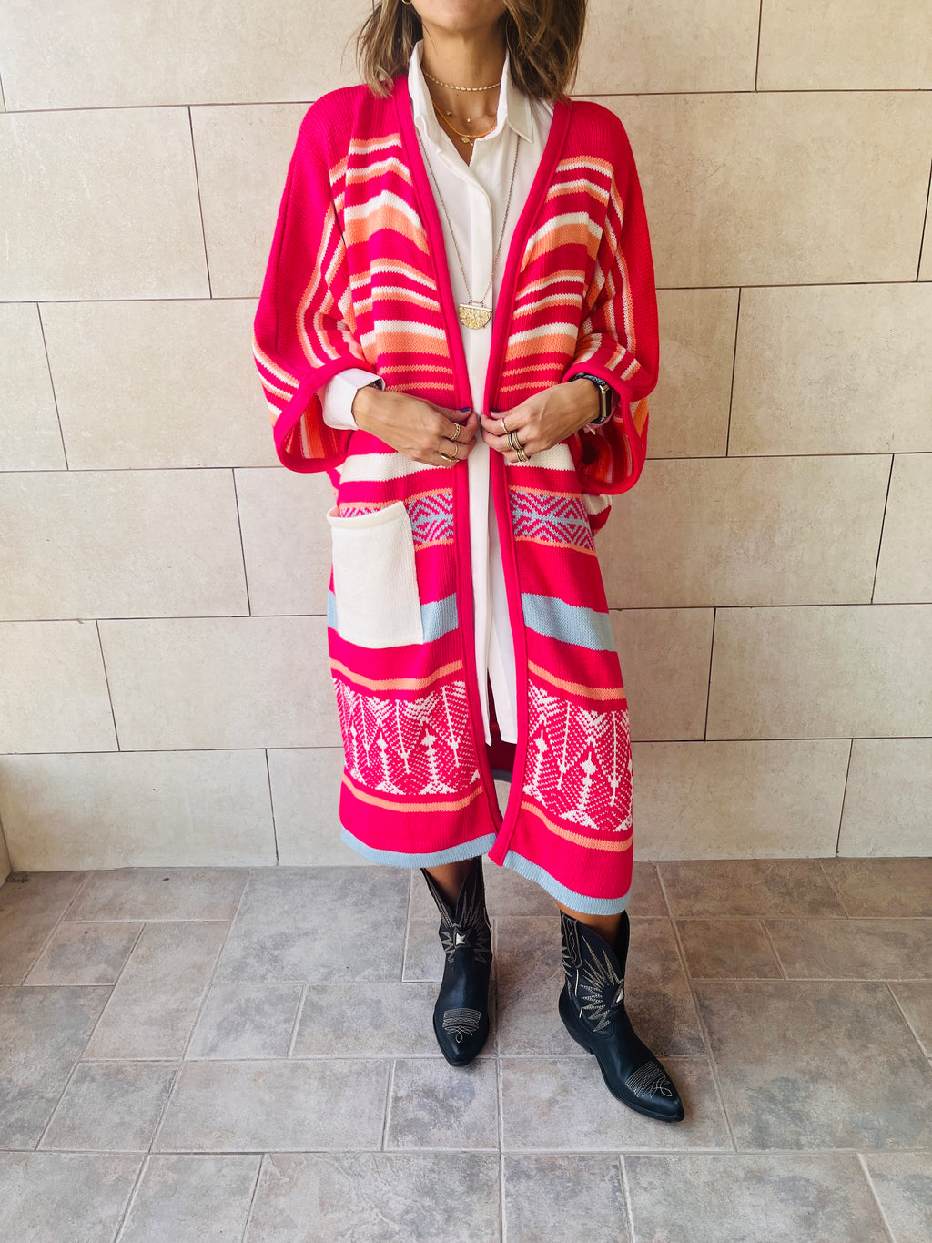 Fuchsia Cabin In The Woods Cardigan