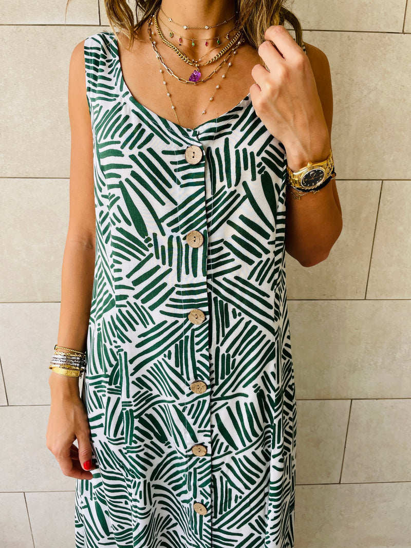Green Tribal Gypsy Dress