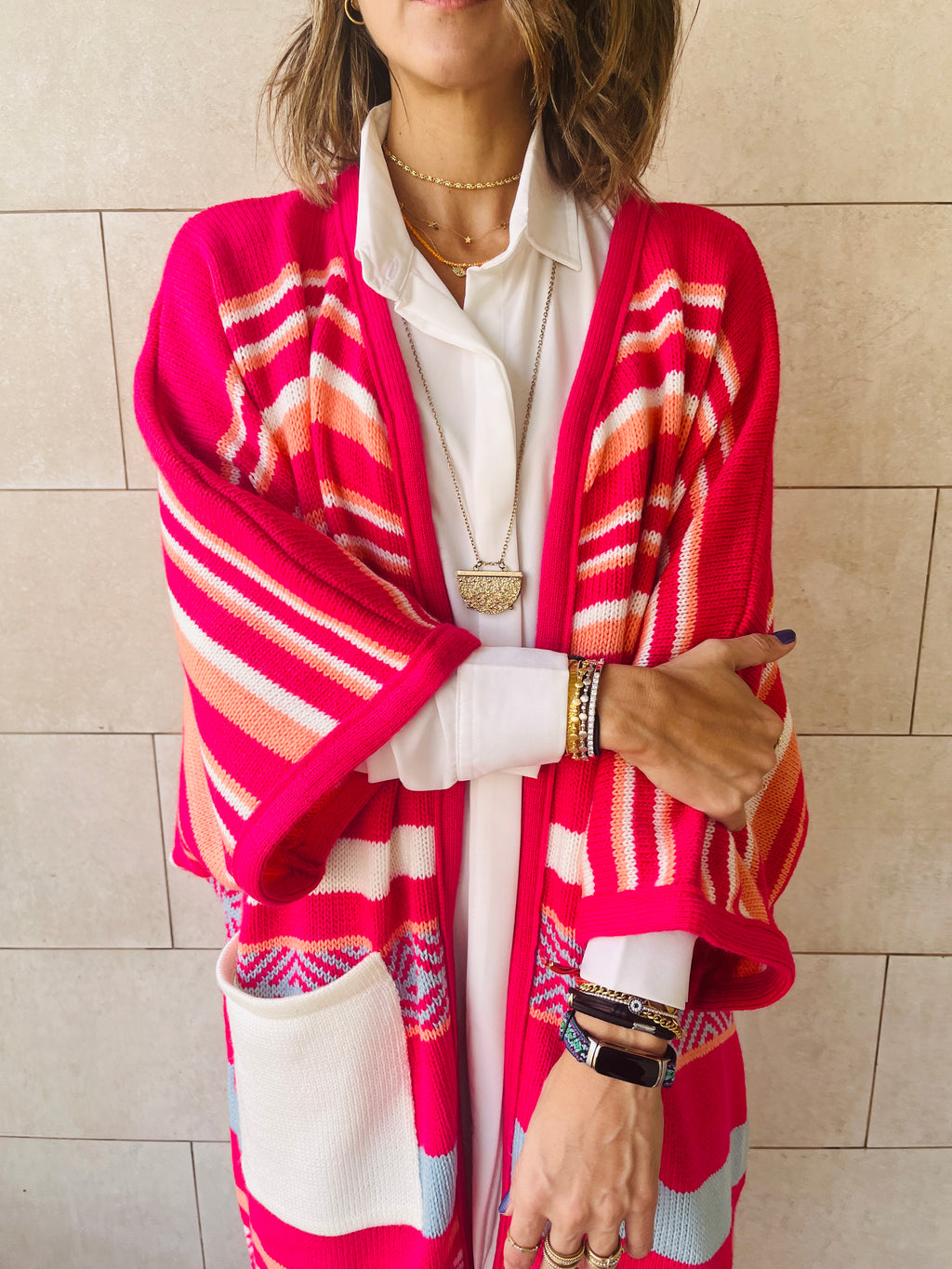 Fuchsia Cabin In The Woods Cardigan