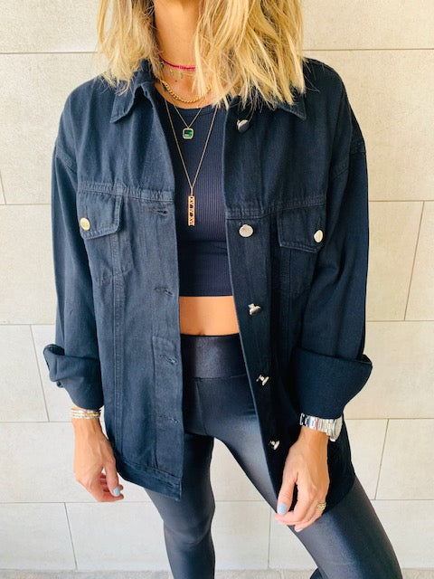 The Grunge Black Denim Jacket