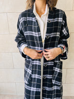 The Black Plaid Button Down Jacket