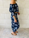 2 Piece Navy Floral Set