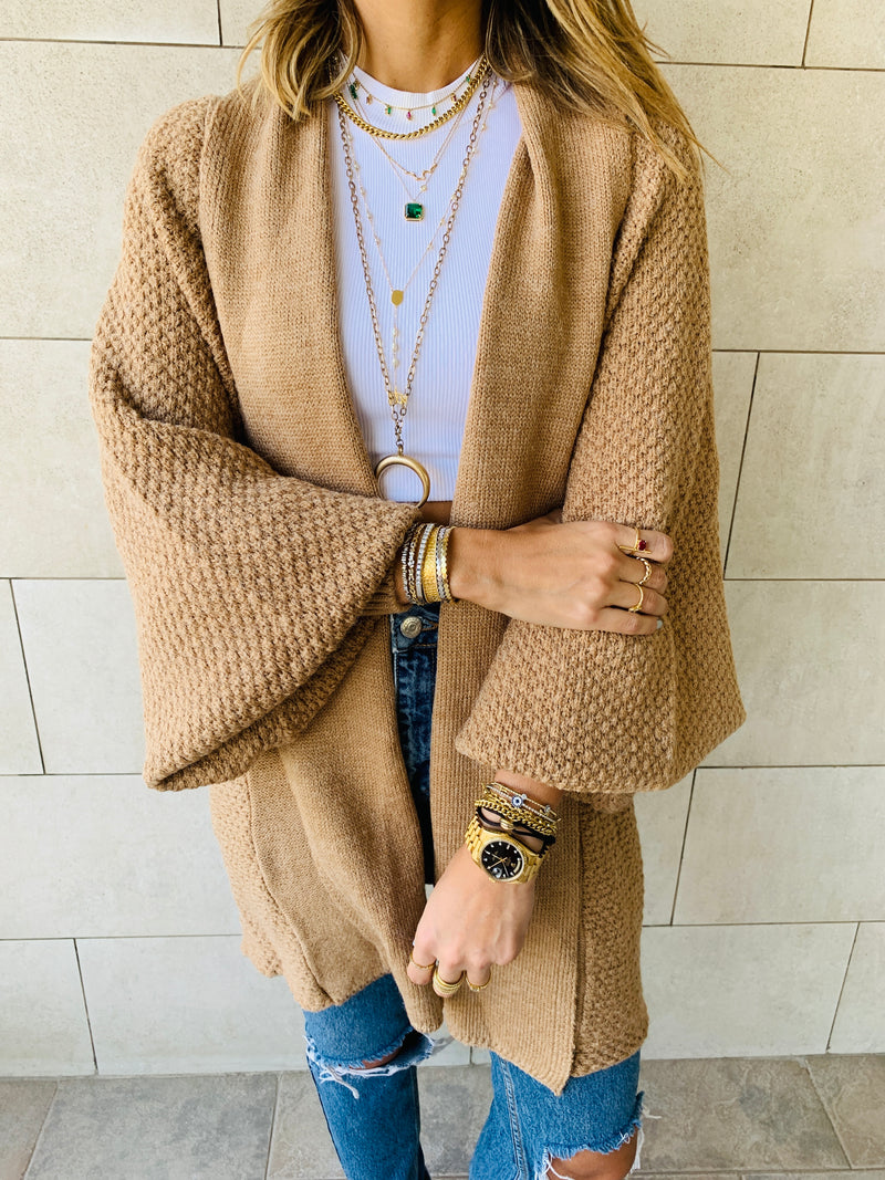 Taupe Shawl Shrug Cardi