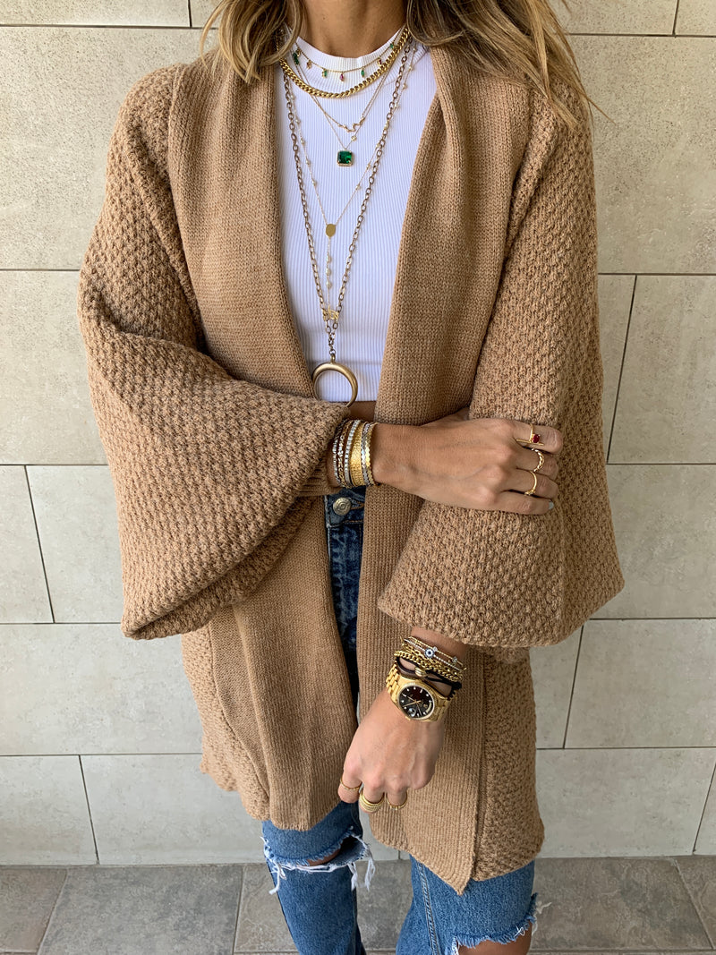 Taupe Shawl Shrug Cardi