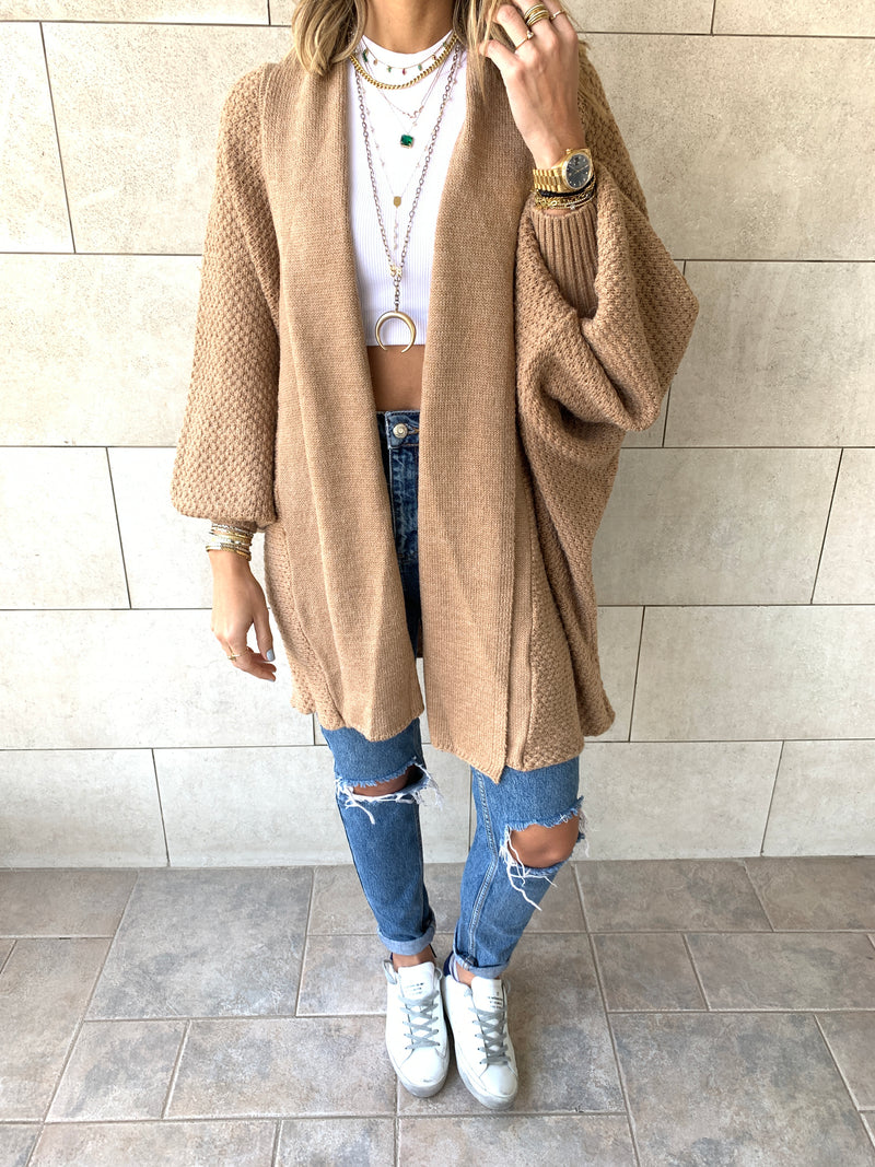 Taupe Shawl Shrug Cardi
