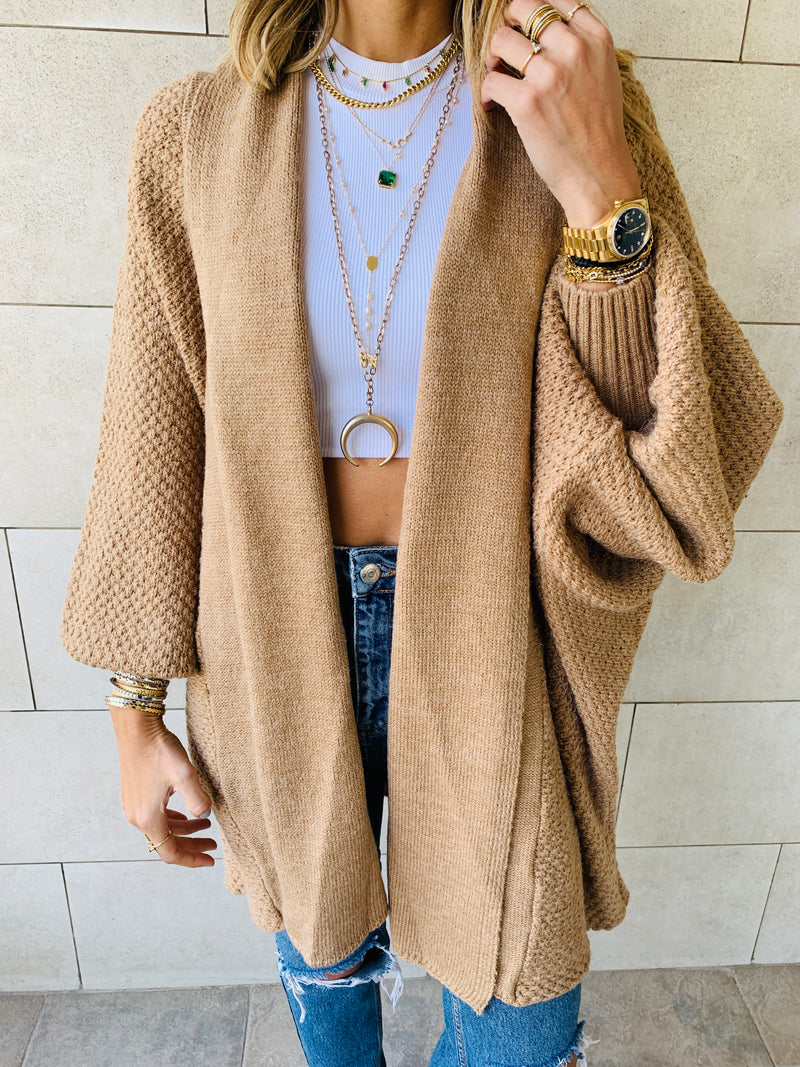 Taupe Shawl Shrug Cardi