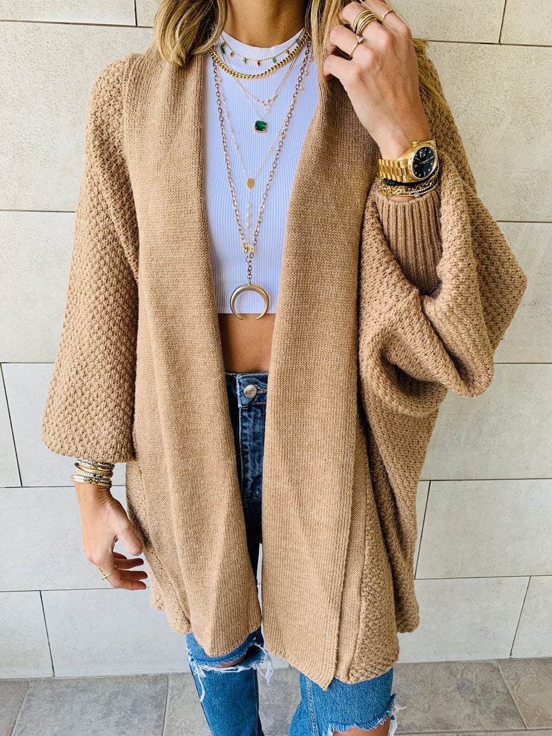 Taupe Shawl Shrug Cardi