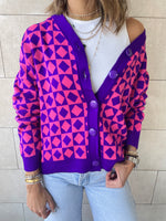Purple Iconic Pattern Cardi