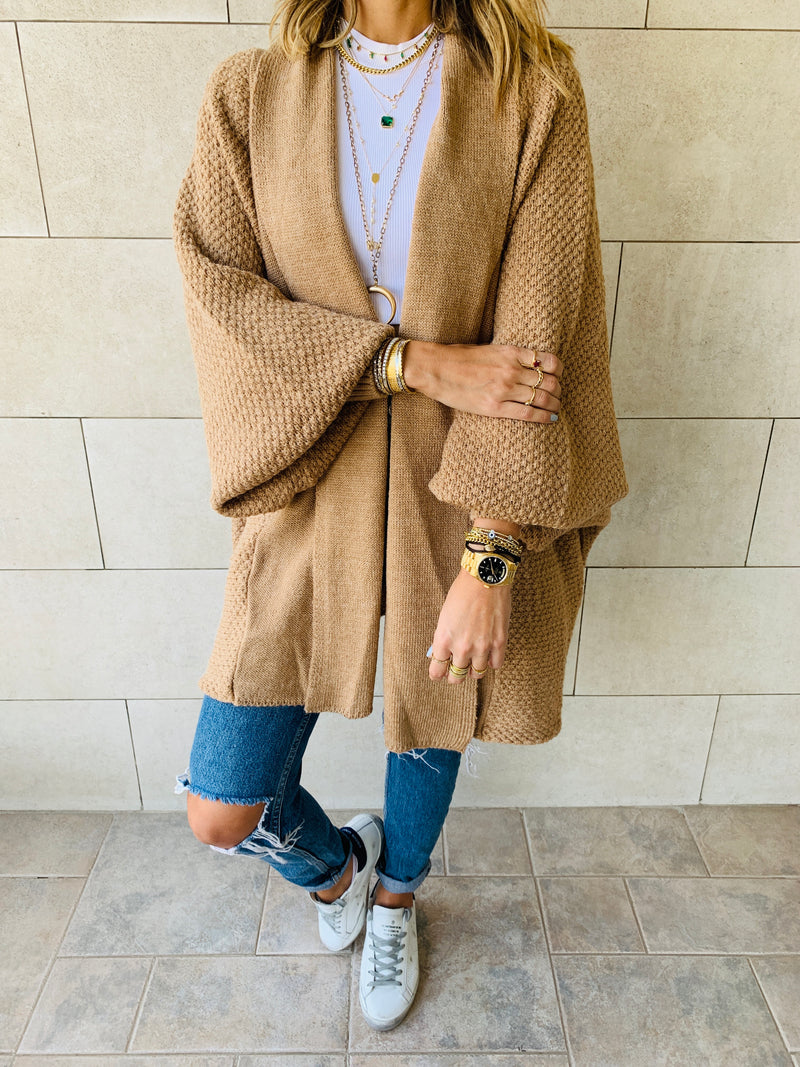 Taupe Shawl Shrug Cardi
