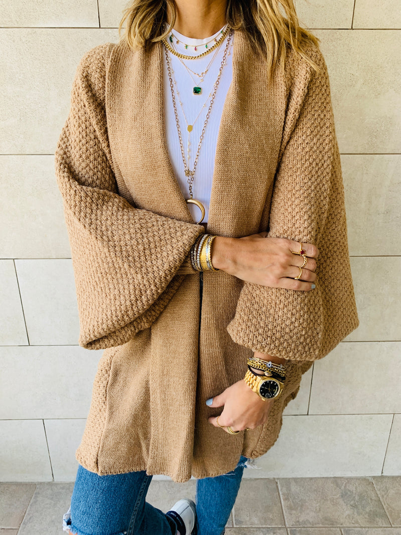 Taupe Shawl Shrug Cardi