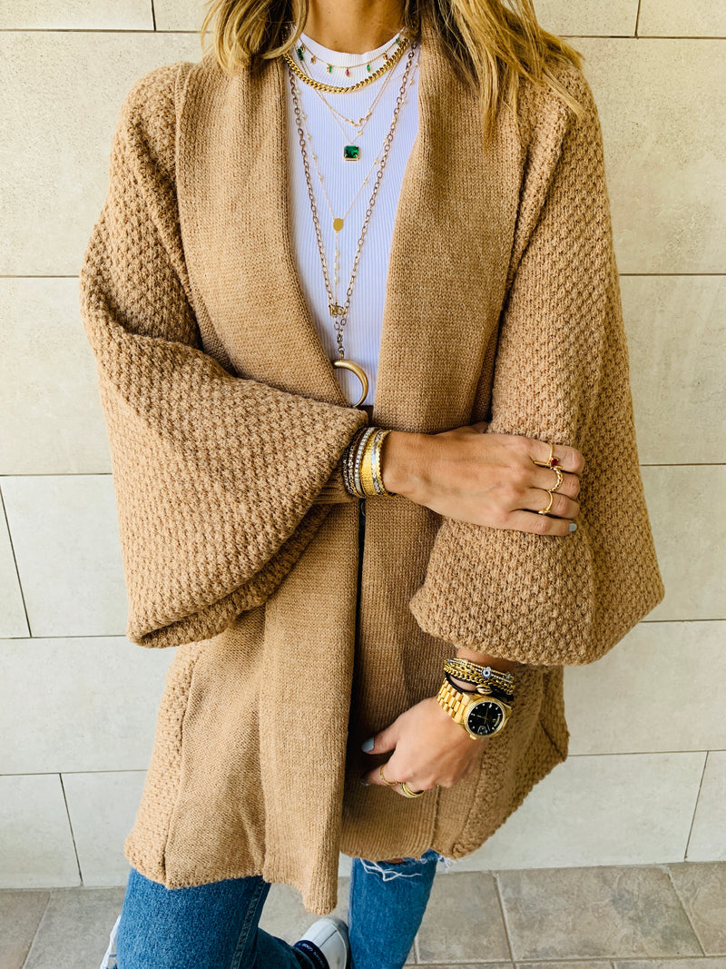 Taupe Shawl Shrug Cardi
