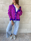 Purple Iconic Pattern Cardi
