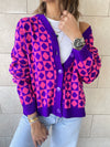 Purple Iconic Pattern Cardi