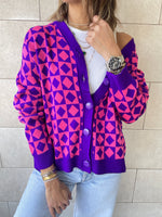 Purple Iconic Pattern Cardi