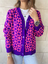 Purple Iconic Pattern Cardi