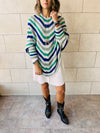 Blue Color Block V Tunic