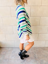 Blue Color Block V Tunic