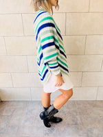 Blue Color Block V Tunic