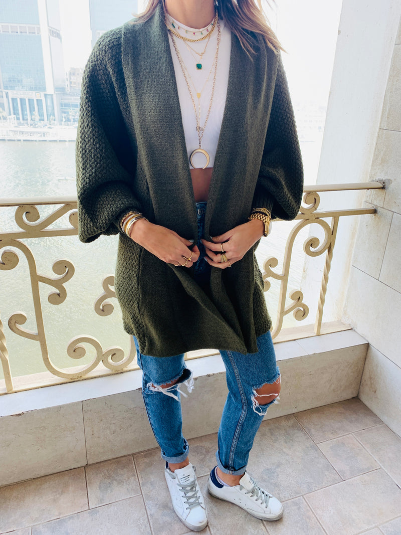 Olive Shawl Shrug Cardi
