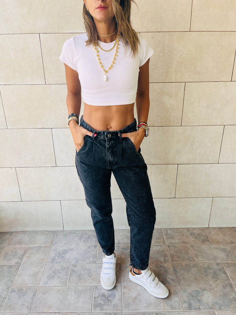 Grey Mom Fit Jeans