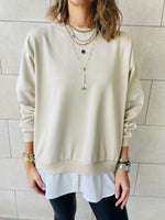 Beige Combined Sweatshirt
