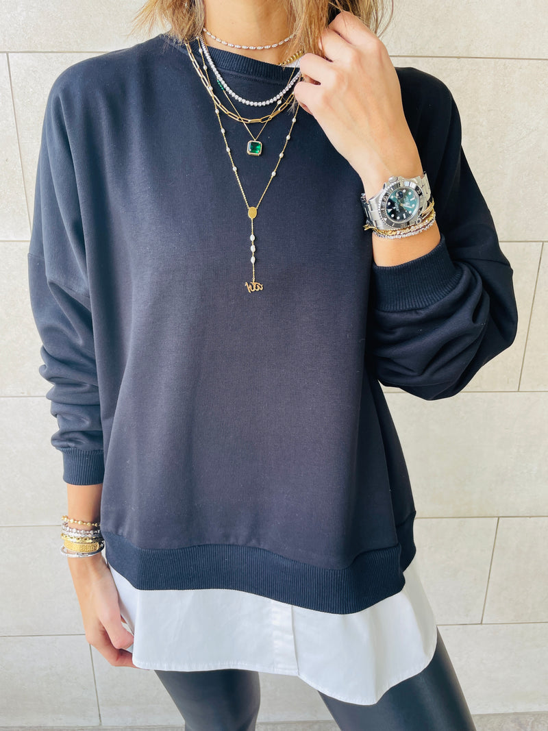 Black Combined Sweatshirt