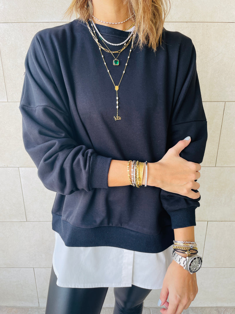 Black Combined Sweatshirt