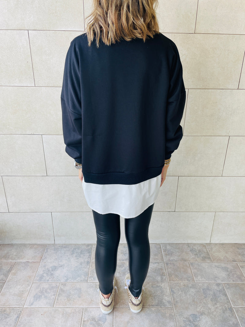 Black Combined Sweatshirt