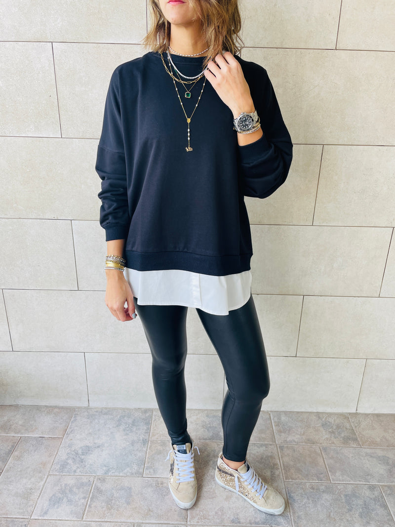 Black Combined Sweatshirt