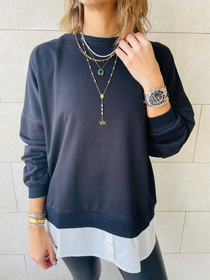 Black Combined Sweatshirt