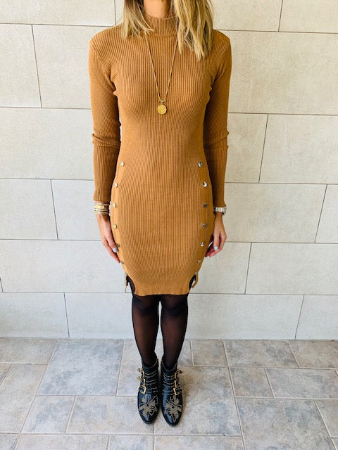 Camel Blitz Knit Dress