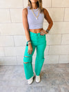 Green 90’s Ripped Jeans