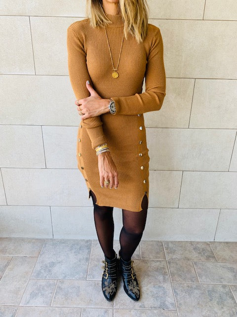 Camel Blitz Knit Dress