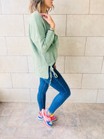 Mint Drawstring Pullover