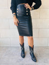 Black Pencil Leather Skirt