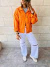 Orange Colored Denim Jacket