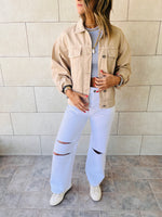 Beige Colored Denim Jacket