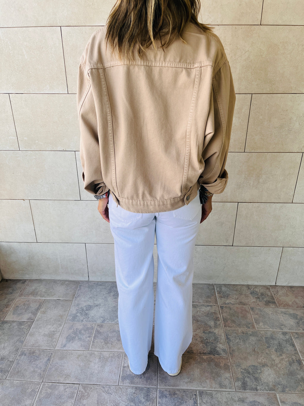 Beige Colored Denim Jacket