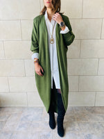 Olive Longline Shrug Cardigan