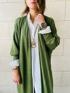 Olive Longline Shrug Cardigan