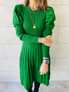 Green Cable Swing Dress