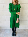 Green Cable Swing Dress