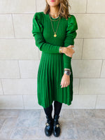 Green Cable Swing Dress