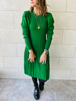 Green Cable Swing Dress