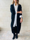 Black Longline Shrug Cardigan