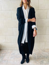 Black Longline Shrug Cardigan