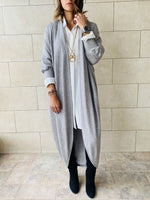 Grey Longline Shrug Cardigan