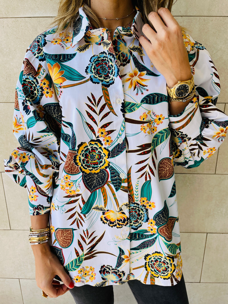 Floral Puffed Sleeve Shirt