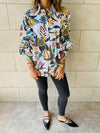 Floral Puffed Sleeve Shirt
