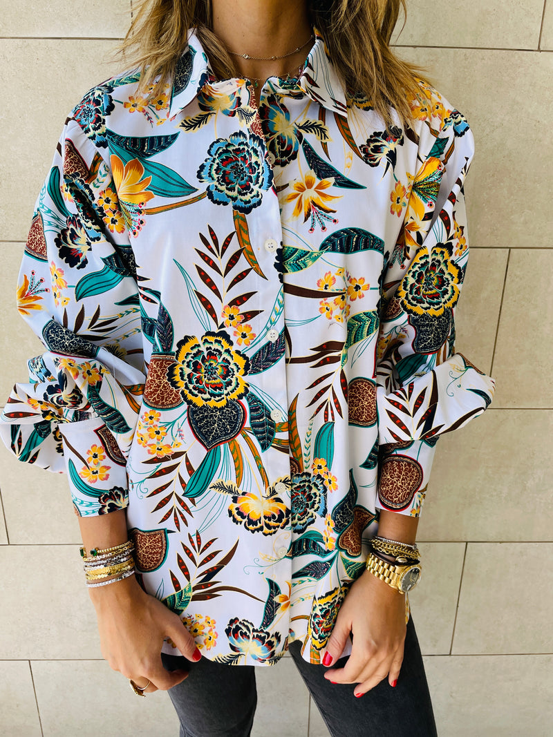 Floral Puffed Sleeve Shirt